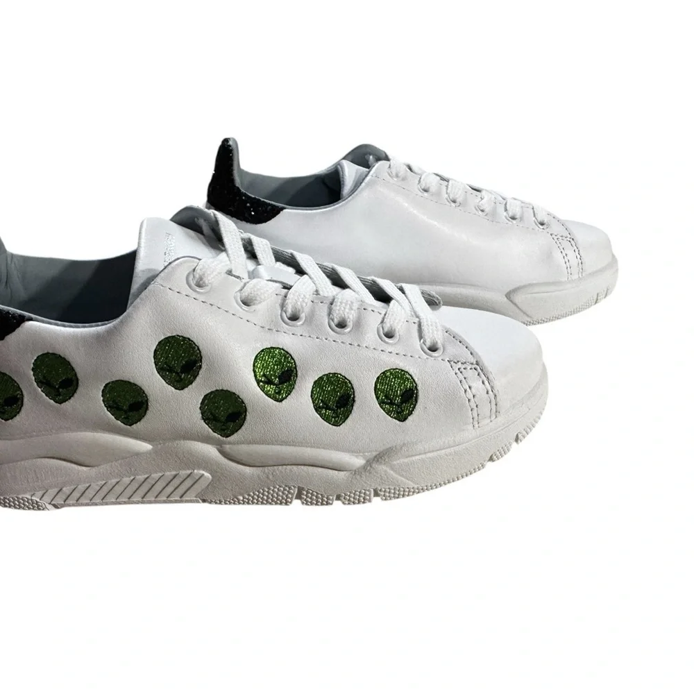 Chiara Ferragni CF2162 Alien Glitter Sneakers White EU 35 / US 5 NWB